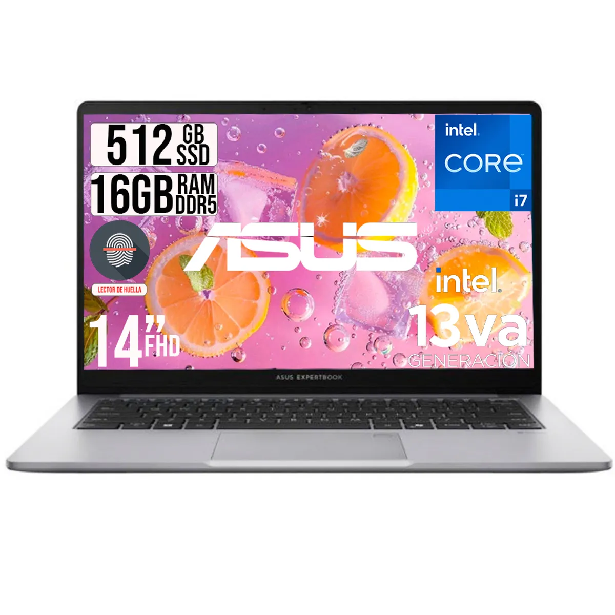 ASUS - PORTATIL ASUS EXPERTBOOK INTEL CORE I7-13620H SSD 512GB RAM 16GB DDR5 14 FHD