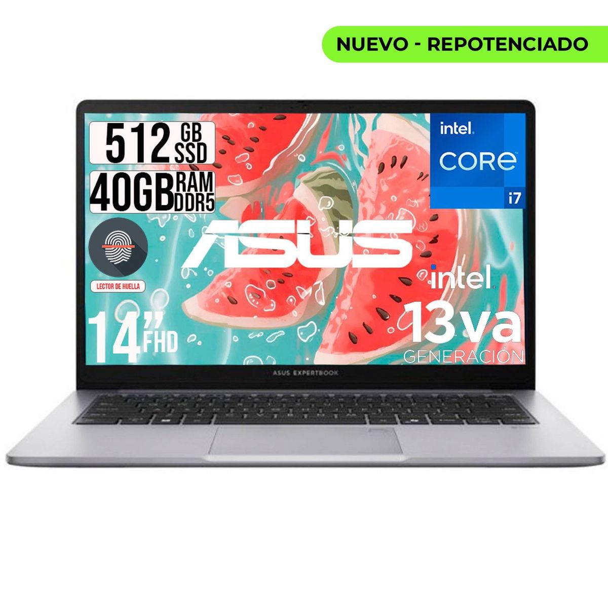 ASUS - PORTATIL ASUS EXPERTBOOK INTEL CORE I7-13620H SSD 512GB RAM 40GB DDR5 14 FHD