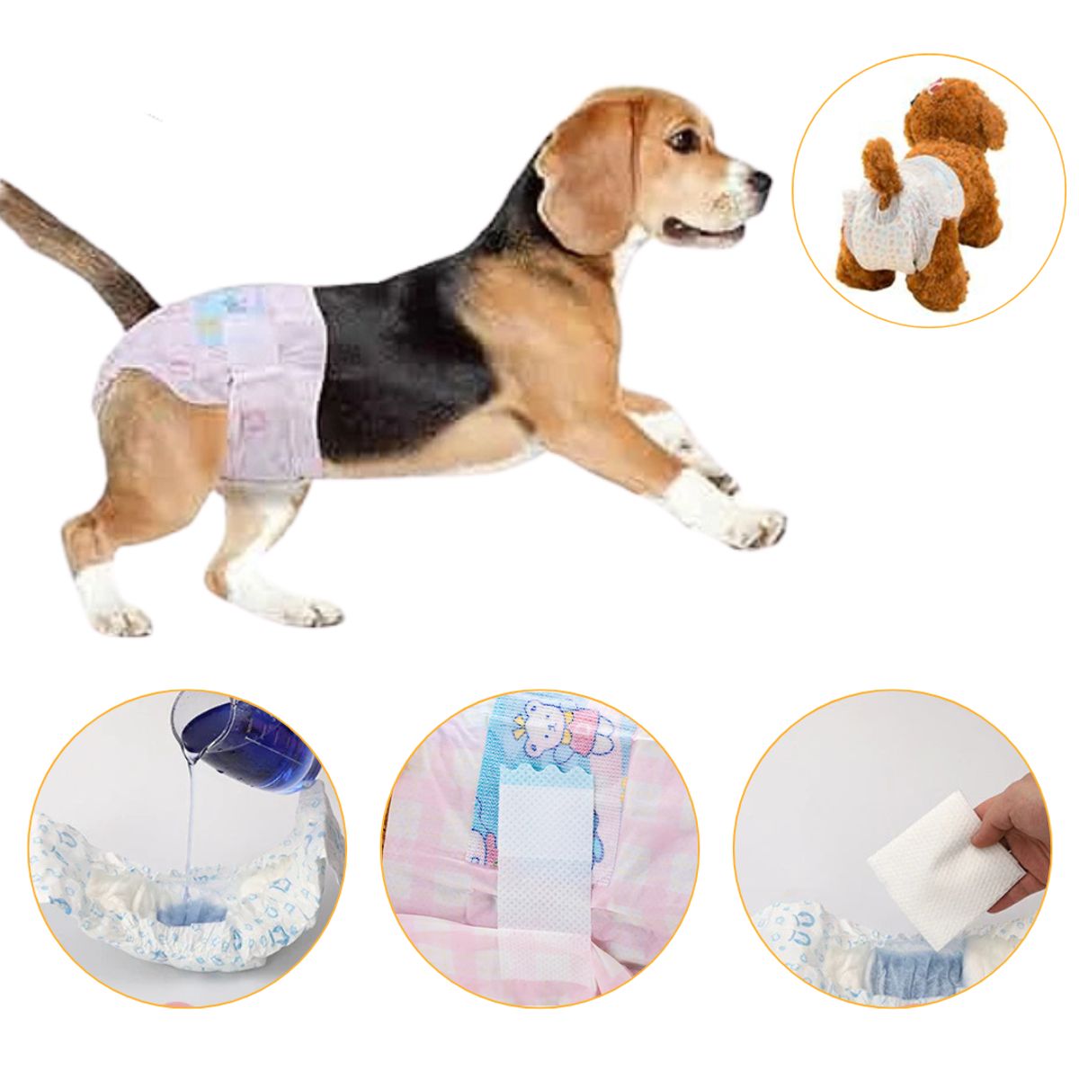 GENERICO - Pañal Desechable Para Mascota Hembra Por 10 Unds Talla M