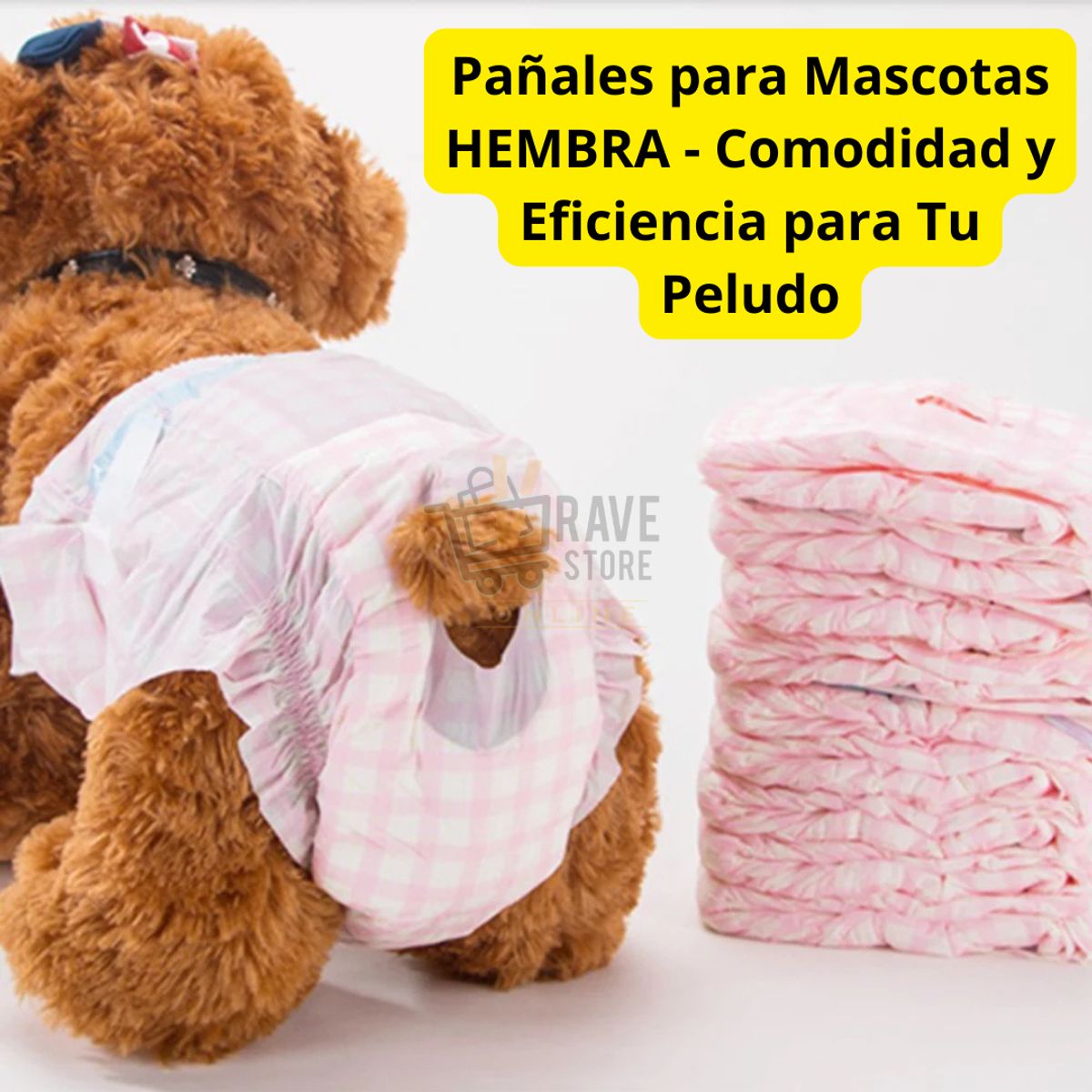 GENERICO - Pañal Desechable Para Mascota Hembra Por 10 Unds Talla M
