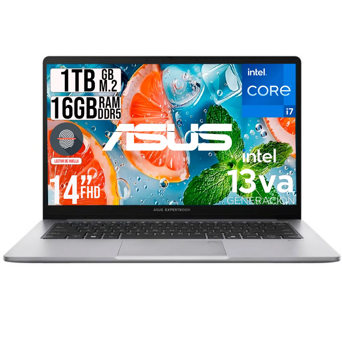 ASUS - PORTATIL ASUS EXPERTBOOK INTEL CORE I7-13620H SSD 1TB RAM 16GB DDR5 LED 14 FHD