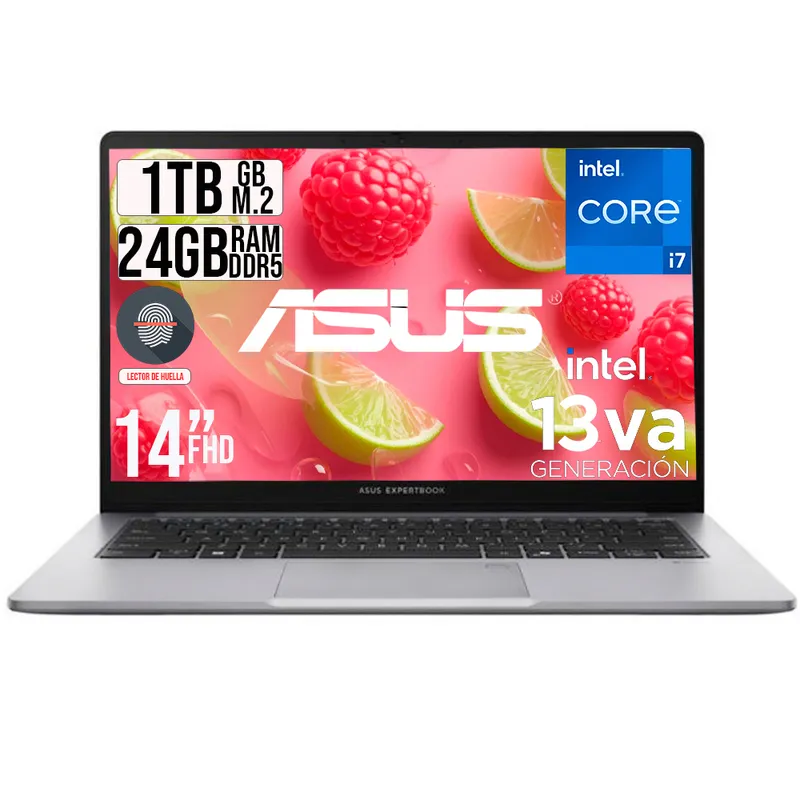 ASUS - PORTATIL ASUS EXPERTBOOK INTEL CORE I7-13620H SSD 1TB RAM 24GB DDR5 LED 14 FHD