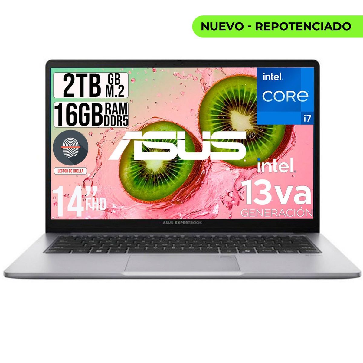 ASUS - PORTATIL ASUS EXPERTBOOK INTEL CORE I7-13620H SSD 2TB RAM 16GB DDR5 LED 14 FHD