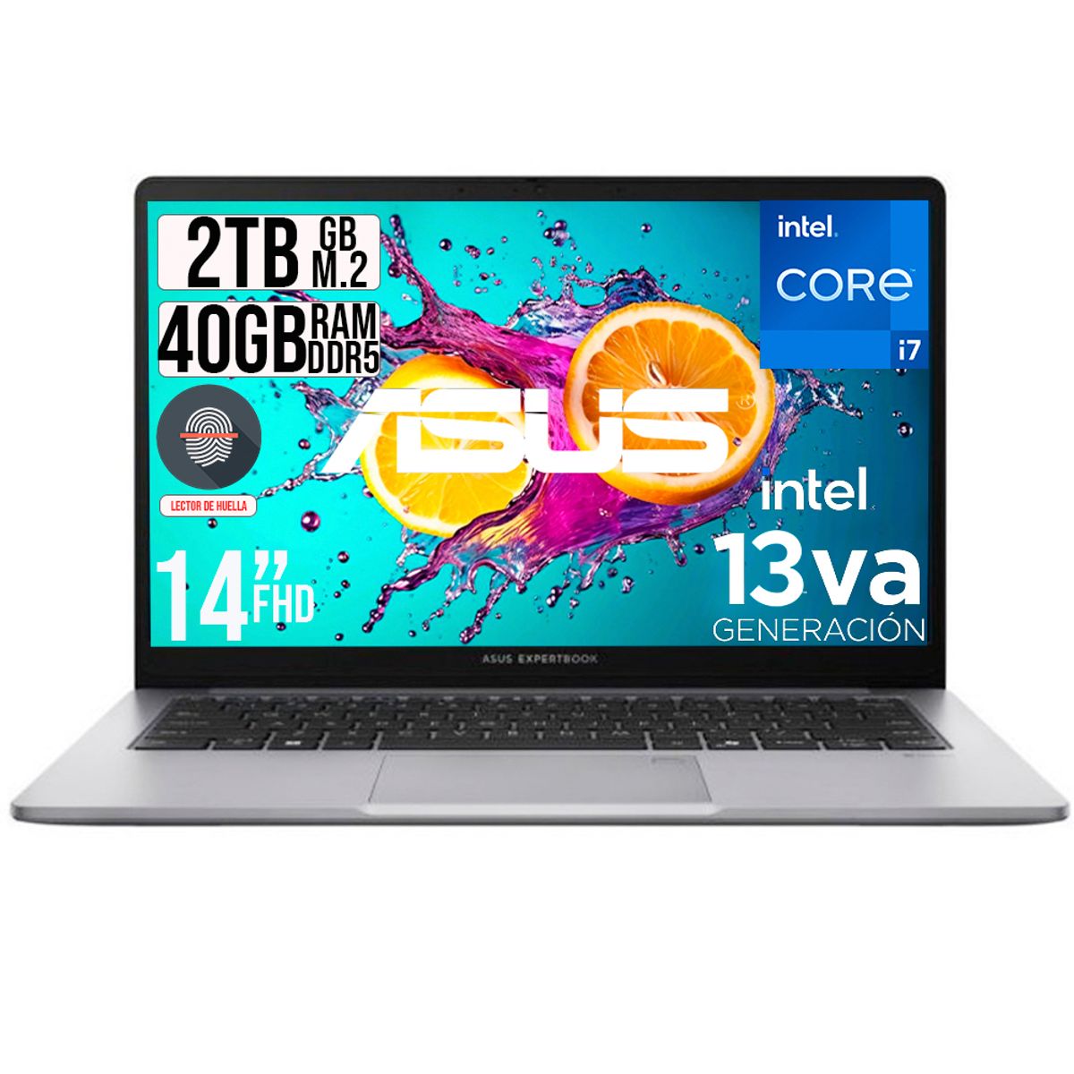 ASUS - PORTATIL ASUS EXPERTBOOK INTEL CORE I7-13620H SSD 2TB RAM 40GB DDR5 LED 14 FHD
