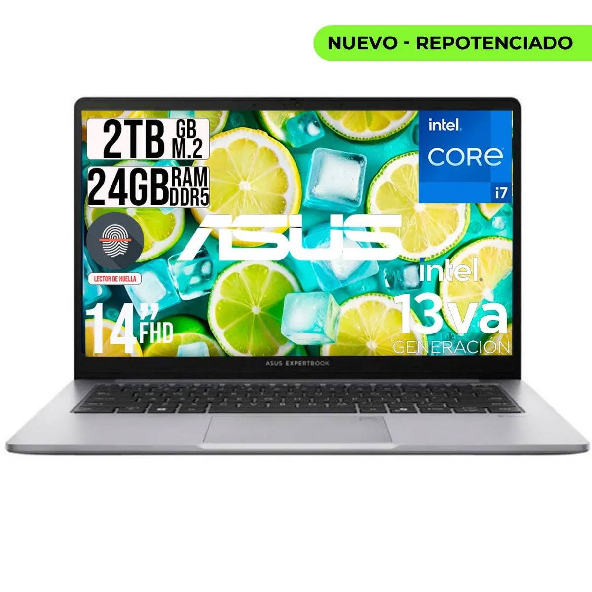 ASUS - PORTATIL ASUS EXPERTBOOK INTEL CORE I7-13620H SSD 2TB RAM 24GB DDR5 LED 14 FHD