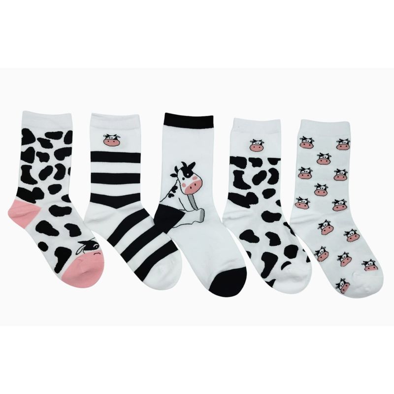 GENERICO - MEDIAS CANILLERAS INSPIRADAS EN VACAS MULTICOLOR PAKC 5
