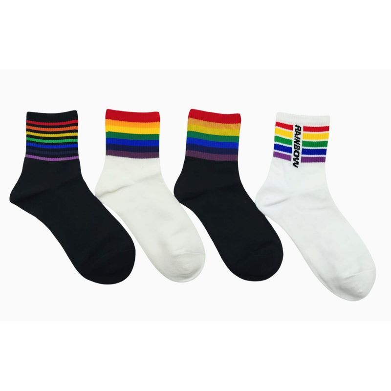 GENERICO - MEDIAS CANILLERAS PRIDE MULTICOLOR UNISEX  PACK *4