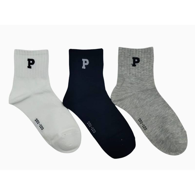 GENERICO - MEDIAS CANILLERAS CLASICAS MULTICOLOR UNISEX PACK* 3