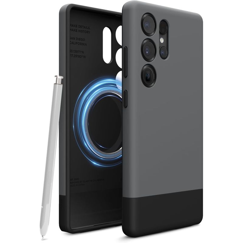 ELAGO - Estuche Compatible Samsung Galaxy S25 Ultra Glide Gris  Negro
