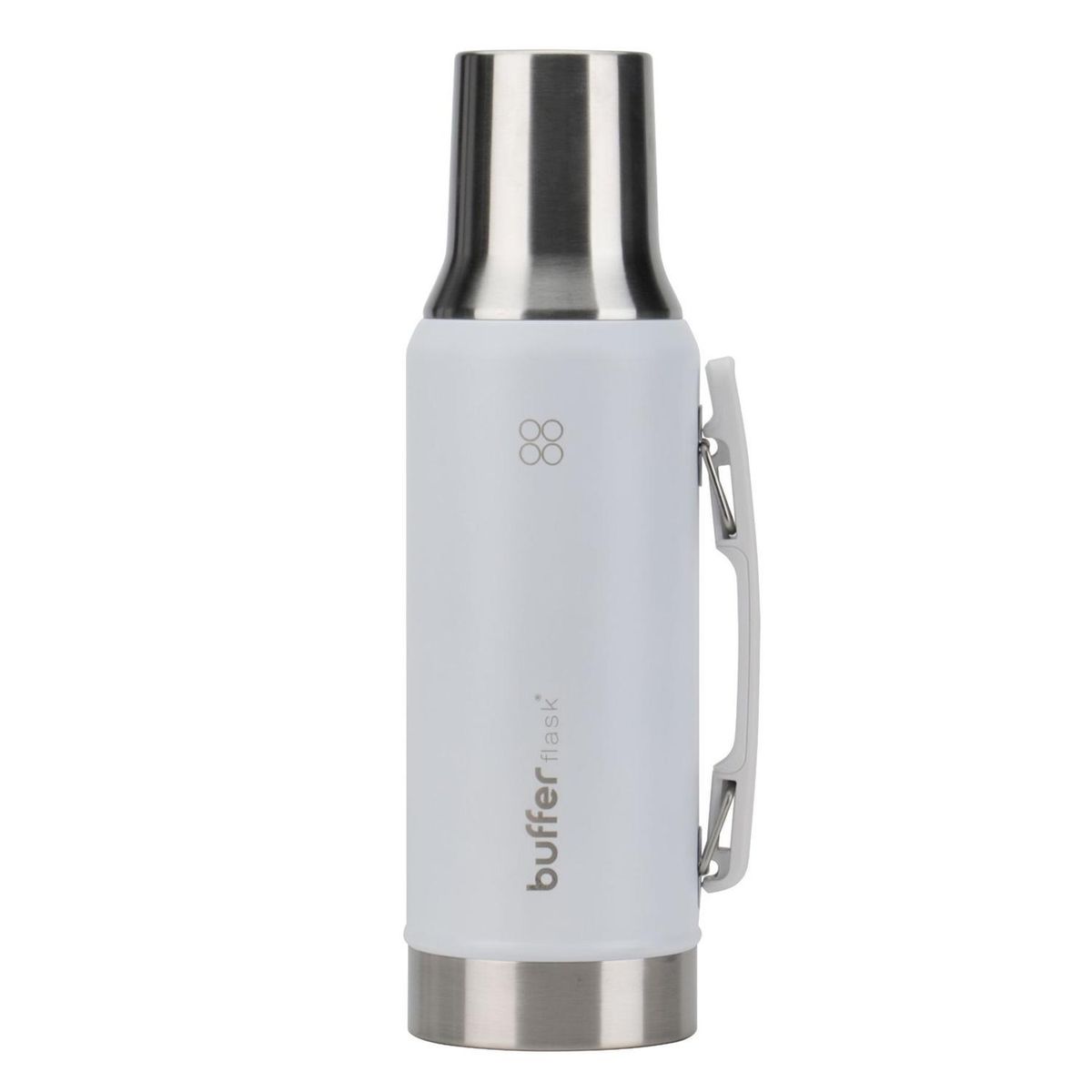 BUFFER FLASK - Termo Mate 1,2 lt + Vaso Matero Buffer Acero Inoxidable - Blanco