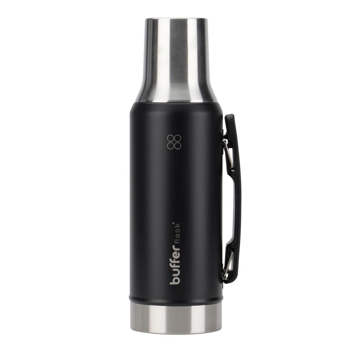 BUFFER FLASK - Termo Mate 1,2 lt + Vaso Matero Buffer Acero Inoxidable - Negro