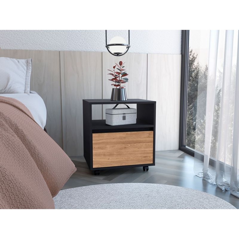 RTA MUEBLES - Mesa de Noche Austin MWL 9651 Wengue Miel Rta Muebles