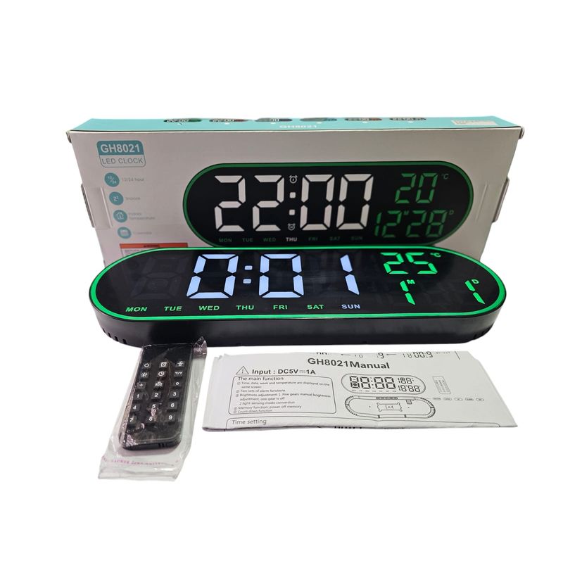 GENERICO - Reloj Inteligente Digital De Pared Grande Luz Led Control Remoto