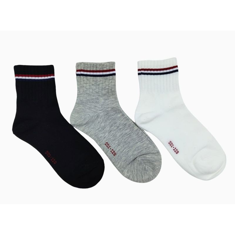 GENERICO - MEDIAS CANILLERAS CLASICAS MULTICOLOR UNISEX PACK * 3