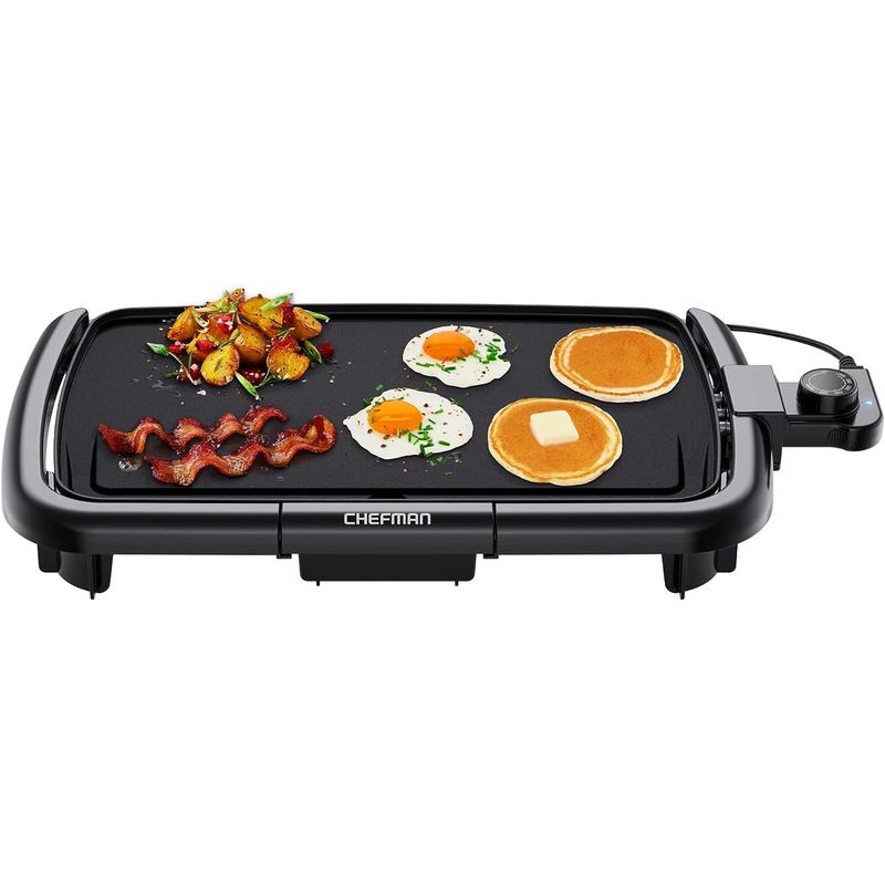 CHEFMAN - Chefman Plancha eléctrica con control de temperatura extraíble parrill