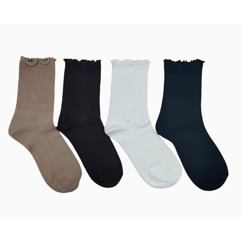 GENERICO - MEDIAS CANILLERAS CLASICAS DE BOLEROS MULTICOLOR PACK 4