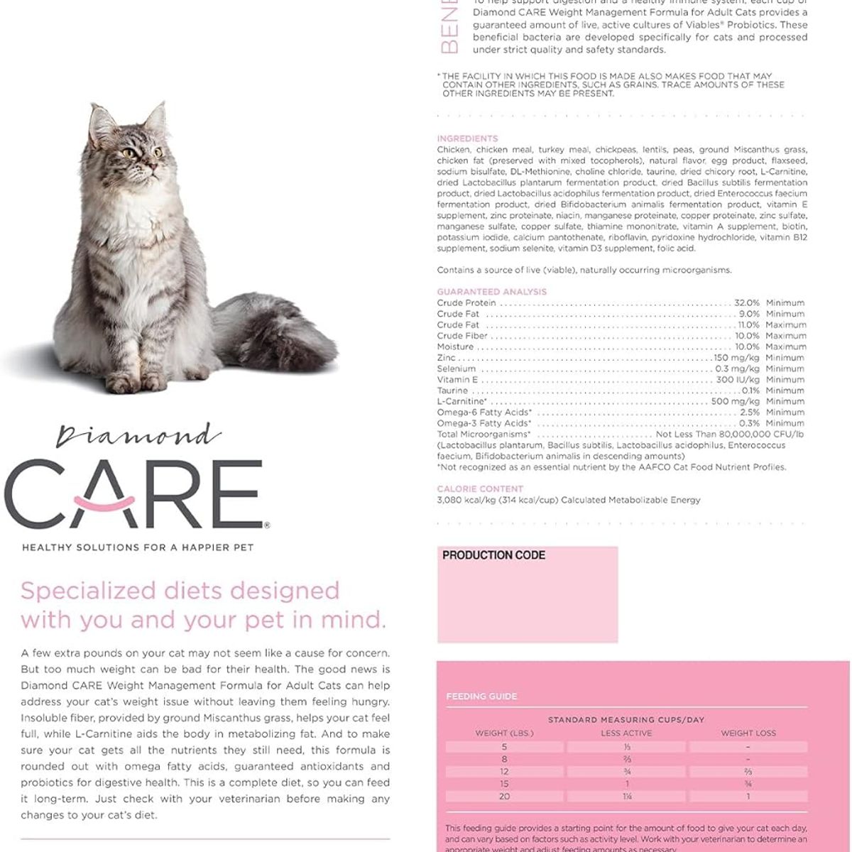 DIAMOND NATURALS - Diamond Care Weight Management Cat 6Lbs