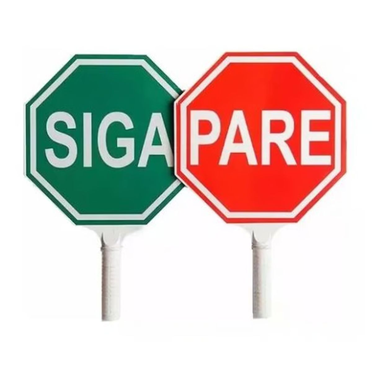 NACIONAL - SEÑALIZACIÓN PALETA PARE Y SIGA MEDIDAS 45X45