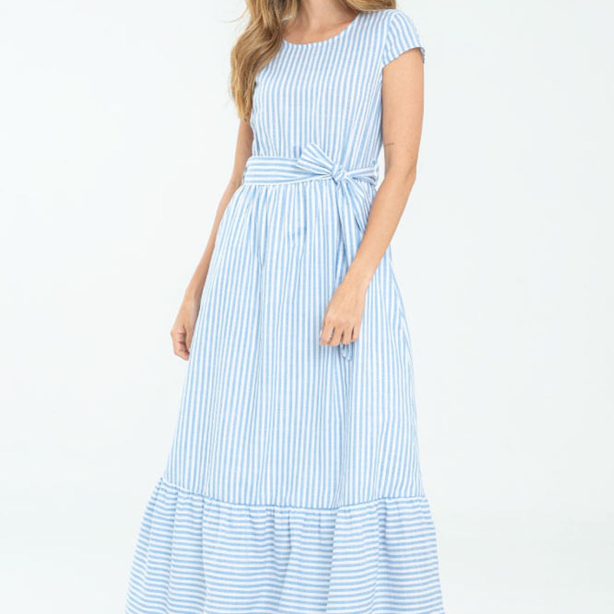 RAGGED - Vestido largo sayghe Azul claro Ragged