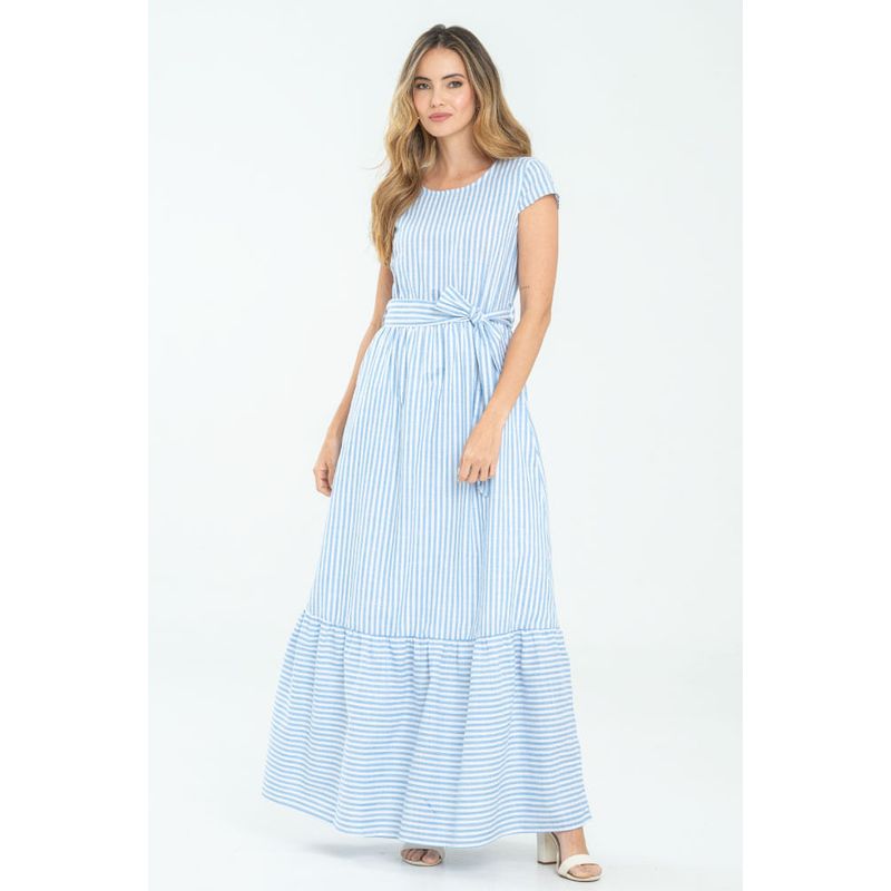 RAGGED - Vestido largo sayghe Azul claro Ragged