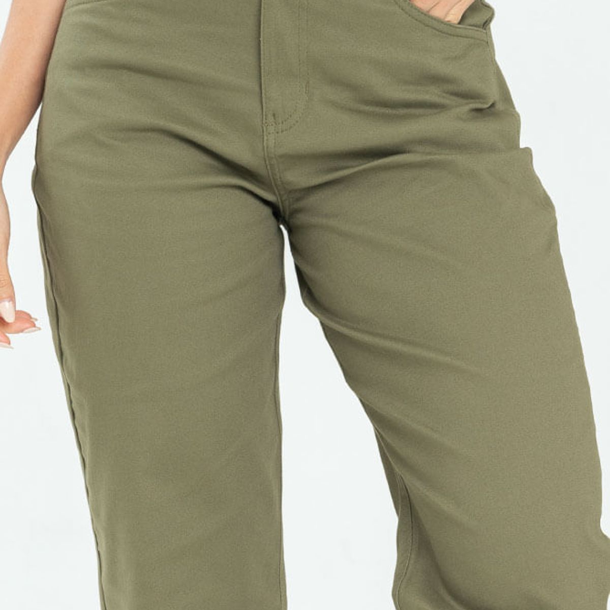 RAGGED - Pantalon mom cinco bolsillos Verde militar Ragged.