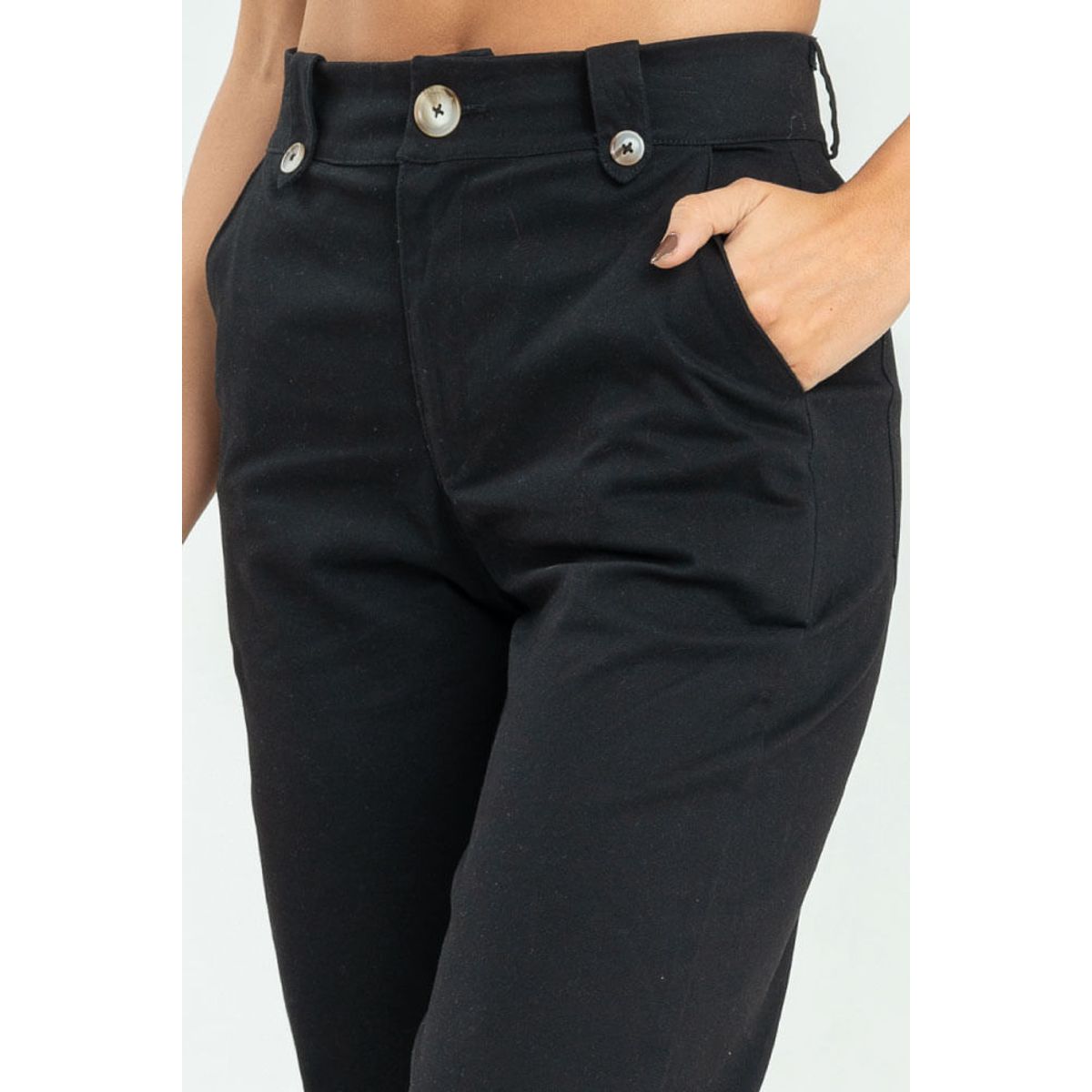 RAGGED - Pantalon chino pasador Negro Ragged.