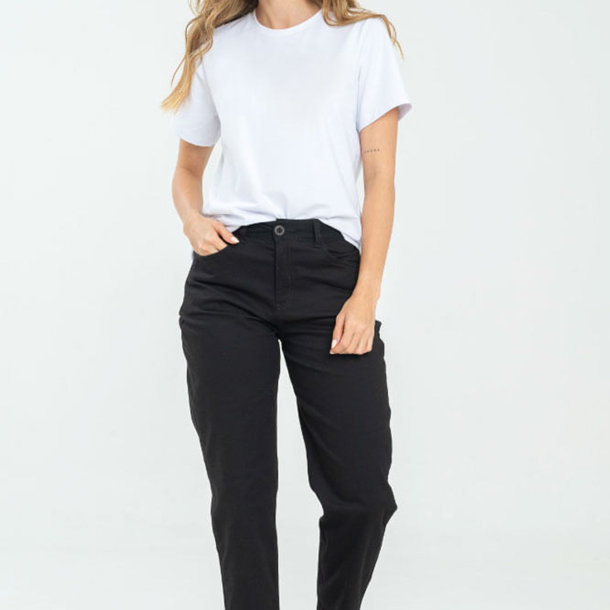 RAGGED - Pantalon mom cinco bolsillos Negro Ragged.