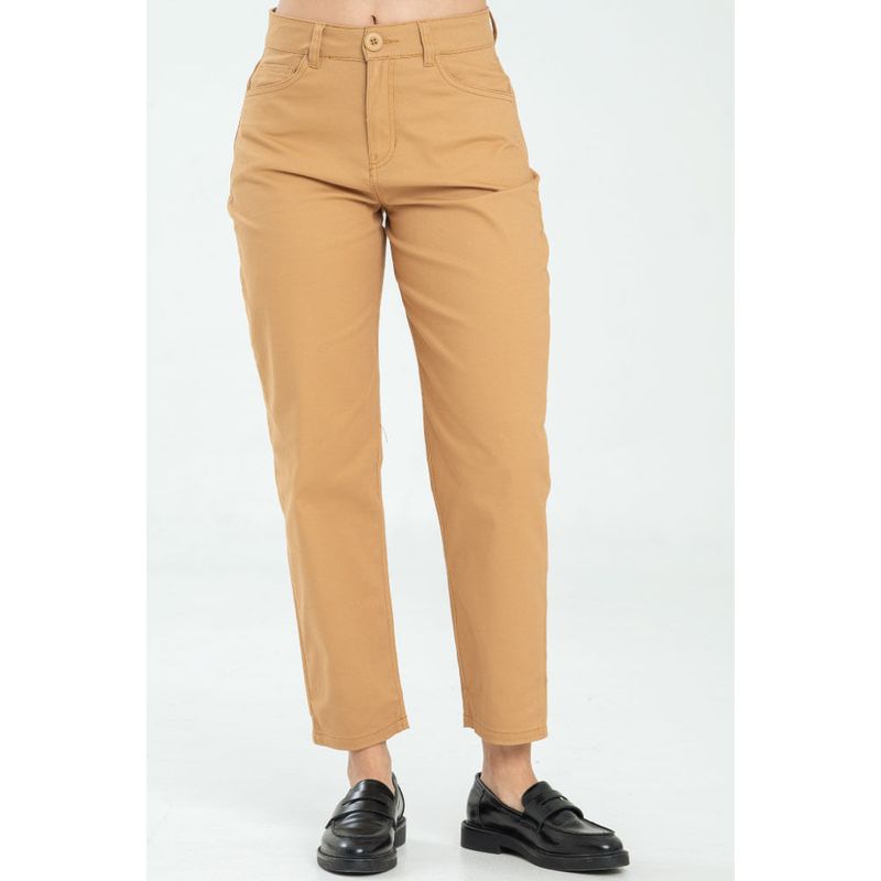 RAGGED - Pantalon mom cinco bolsillos Beige oscuro Ragged