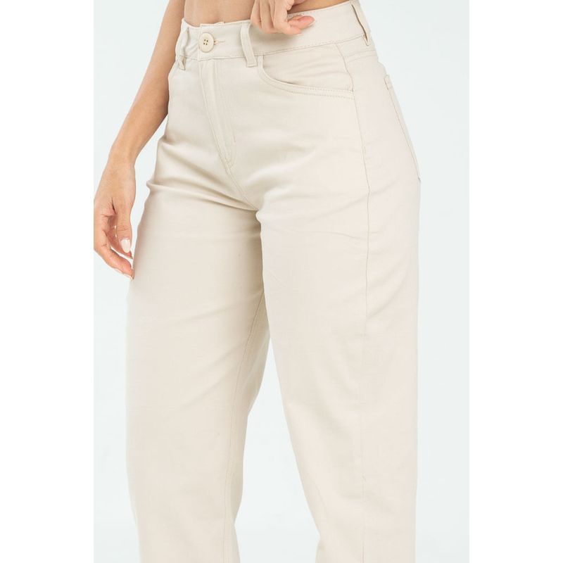 RAGGED - Pantalon mom cinco bolsillos Beige claro Ragged