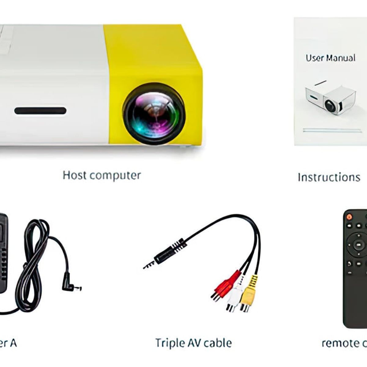 GENERICO - Mini Proyector Portátil YG300 LED 600 Lúmenes, HDMI/USB, Protege Ojos