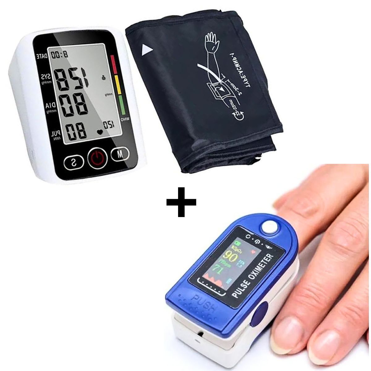 GENERICO - Oxímetro De Pulso Para Dedo + Tensiometro Digital Voz Español