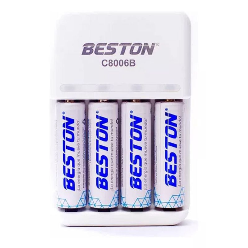 GENERAL - Kit de pilas y cargador AA de 1500mAh marca Beston