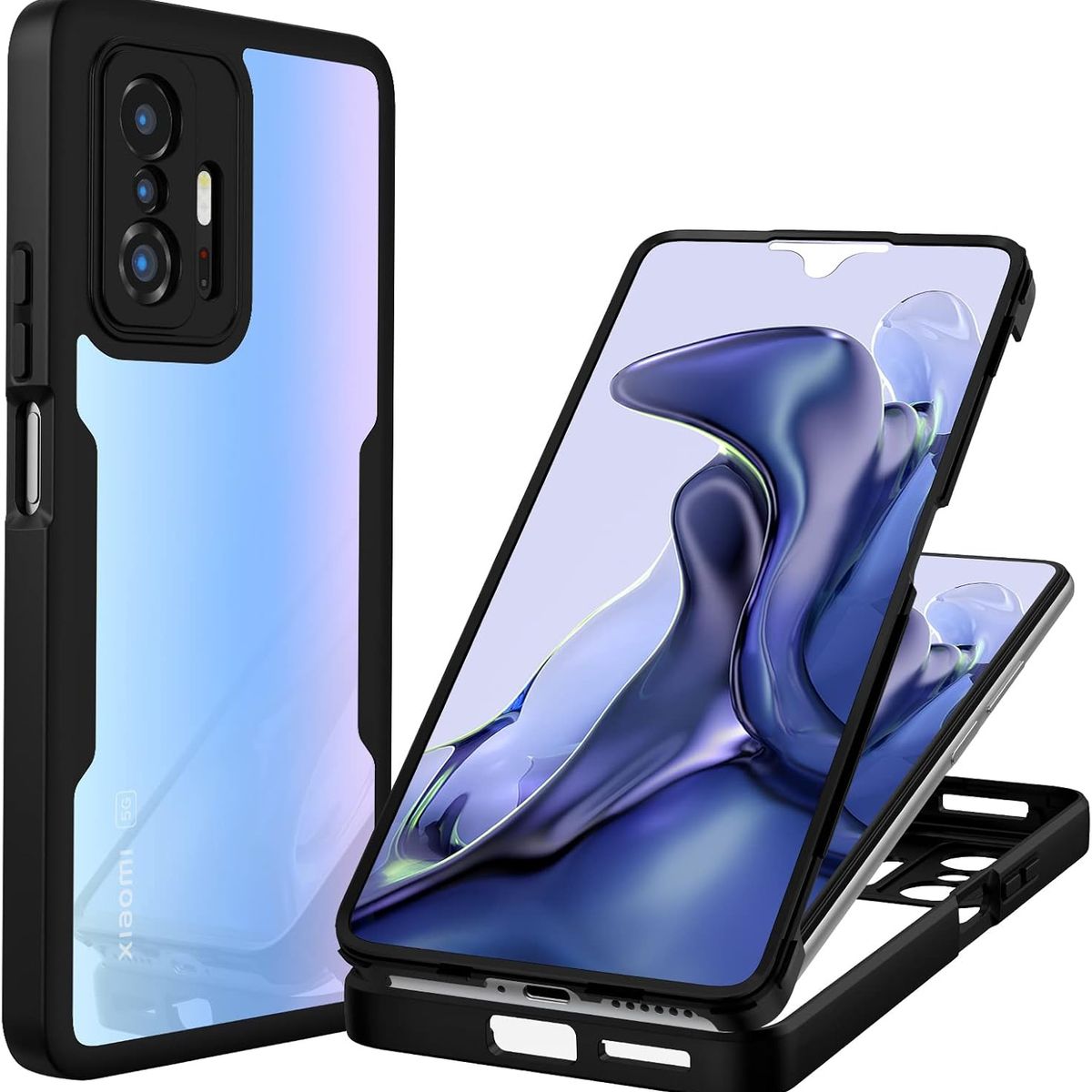 GENERICO - Estuche Forro Protector Funda 360 Para Xiaomi 11T / 11T pro Negro