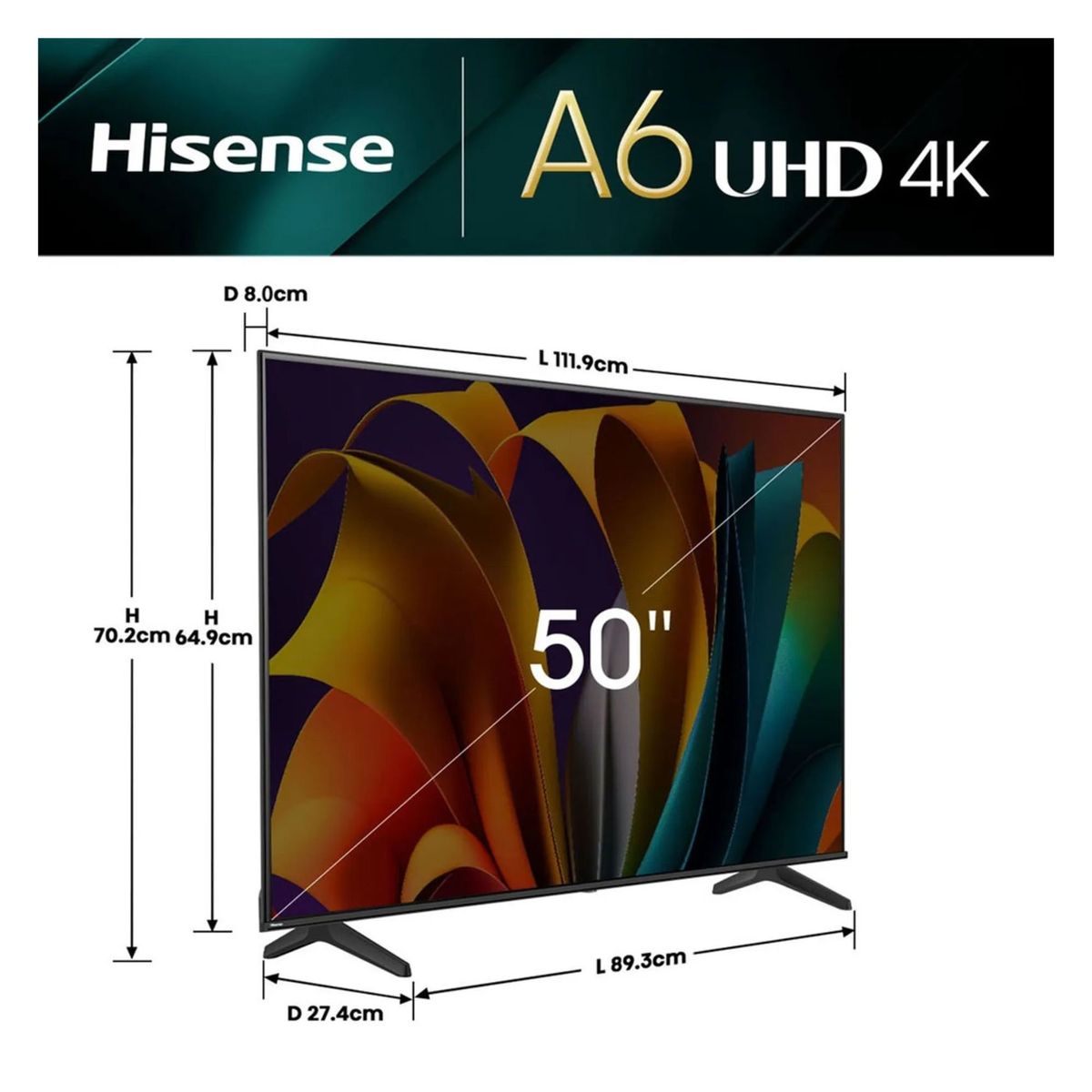 HISENSE - Televisor Hisense 50 Pulgadas Smart Tv 4K 50A6N