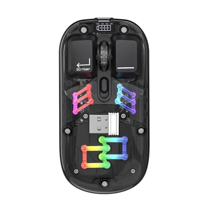 GENERICO - Mouse Para Computador Transparente Con Luces RGB JZ-XWD118