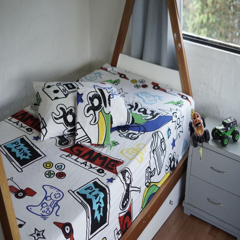 GENERICO - juego de sabanas microfibra infantil estampado gamer Sologar