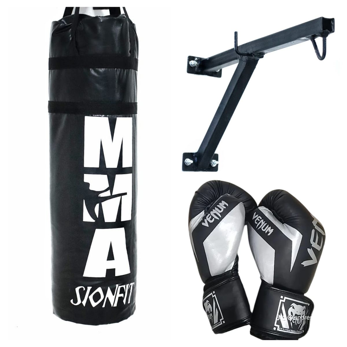 SIONFIT - PAR DE GUANTES BOX SACO RELLENOSOPORTE NEGRO