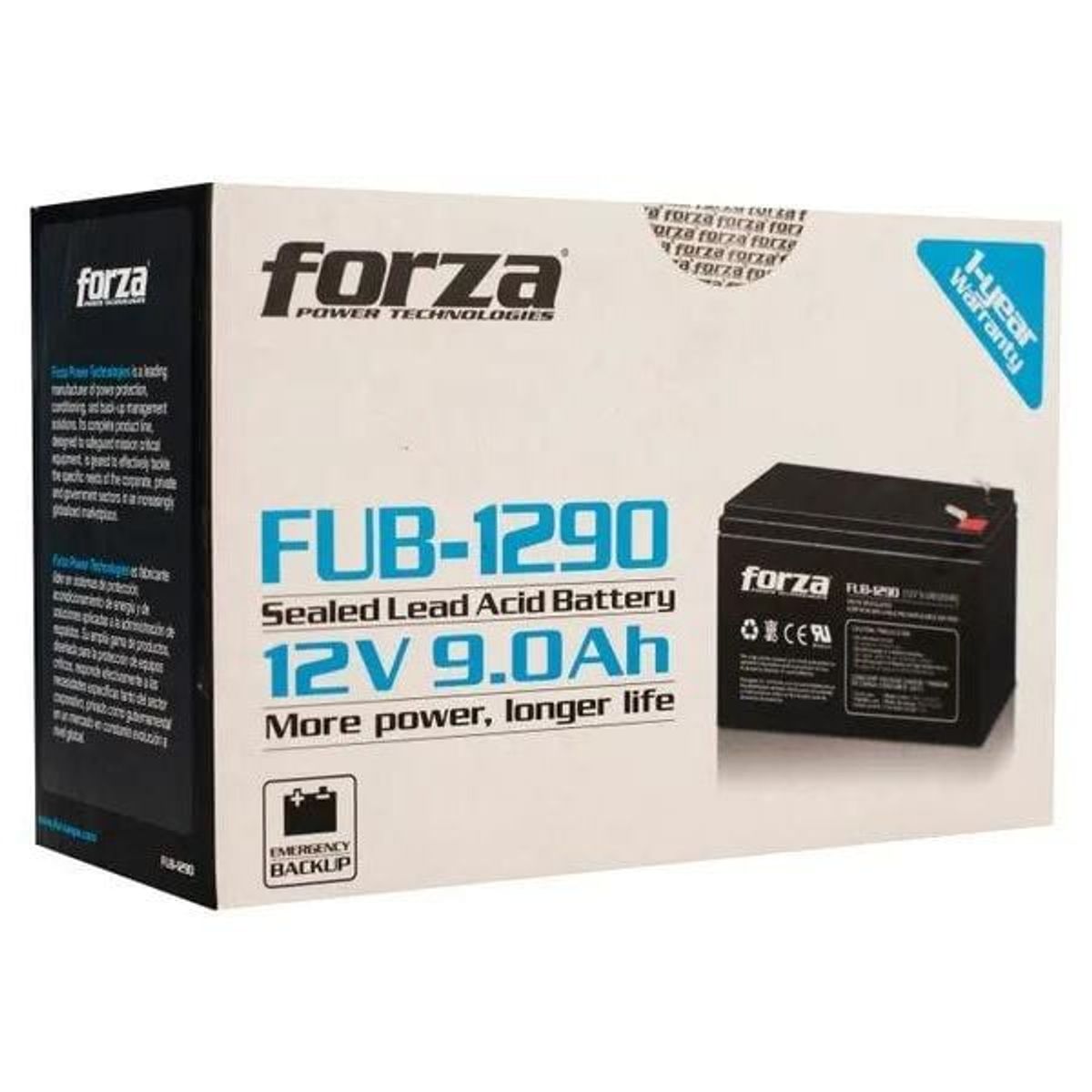 FORZA - Batería Forza FUB-1290 12V 9Ah para UPS Plomo Ácido
