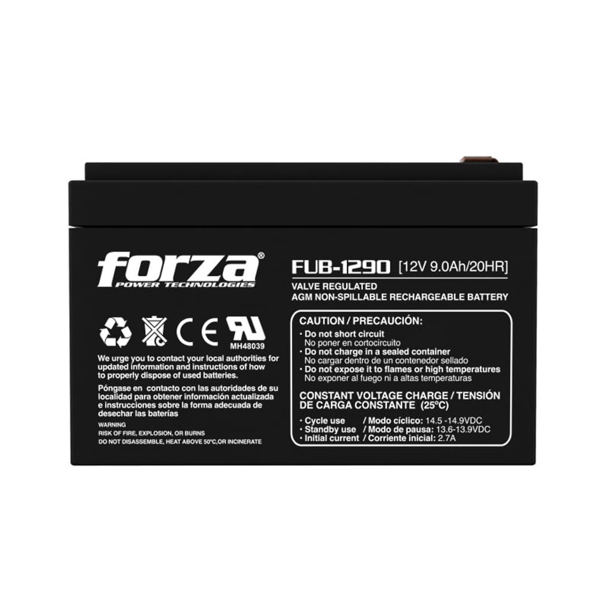 FORZA - Batería Forza FUB-1290 12V 9Ah para UPS Plomo Ácido