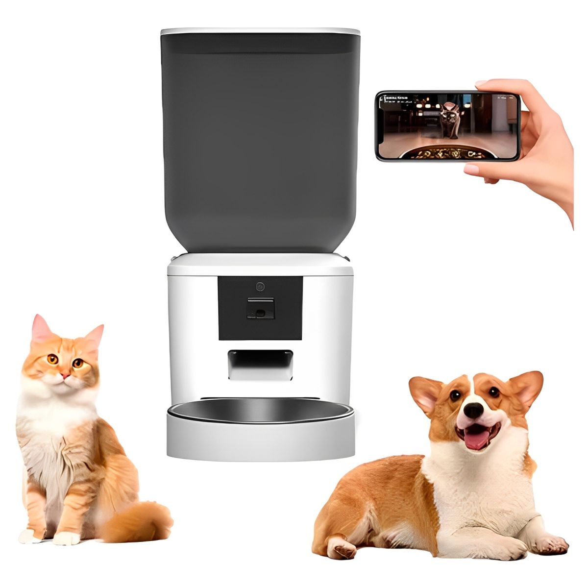 GENERICO - Comedero Inteligente para Mascotas con Cámara y Micrófono