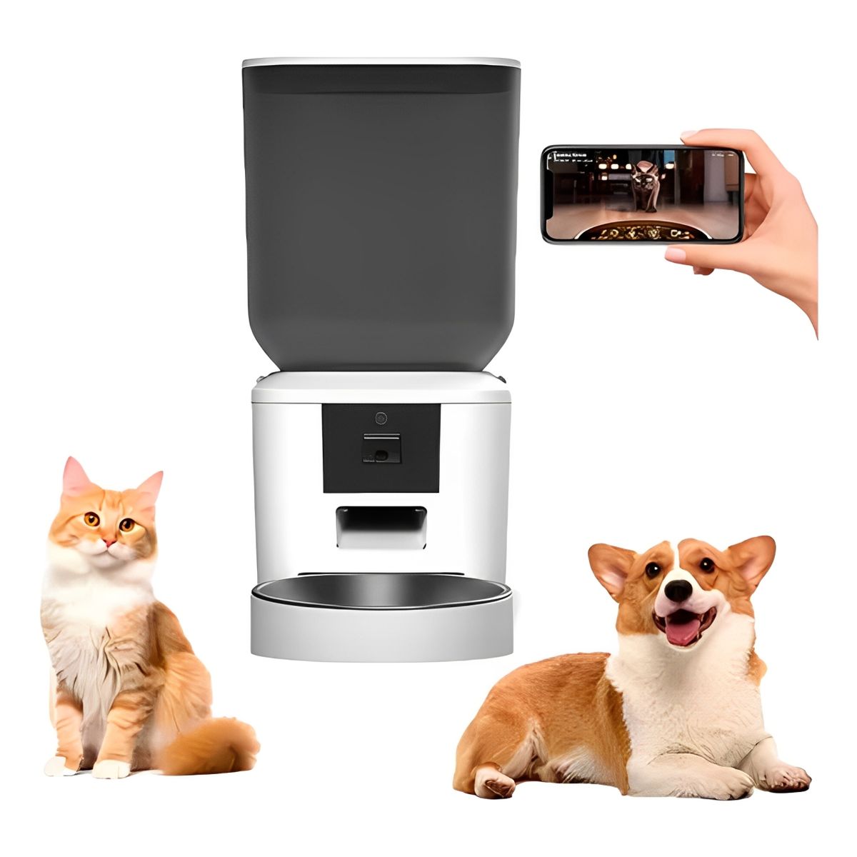 GENERICO - Comedero Inteligente para Mascotas con Cámara y Micrófono