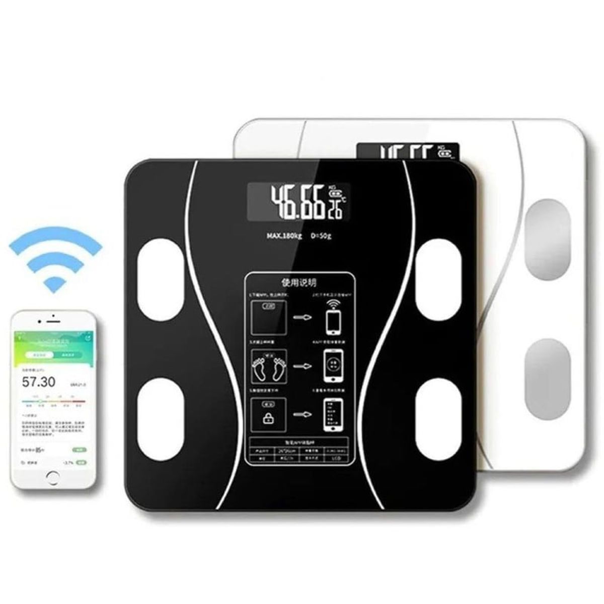 SKY - Bascula Inteligente Pesa Bluetooth Vidrio Templa Digital App NO GENERICA