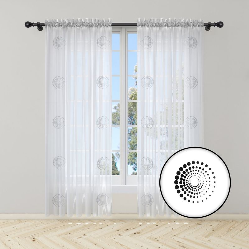 ADVANCE - Cortina Espiral en Velo Muselina 3 mts x 2.10 mts Dividido