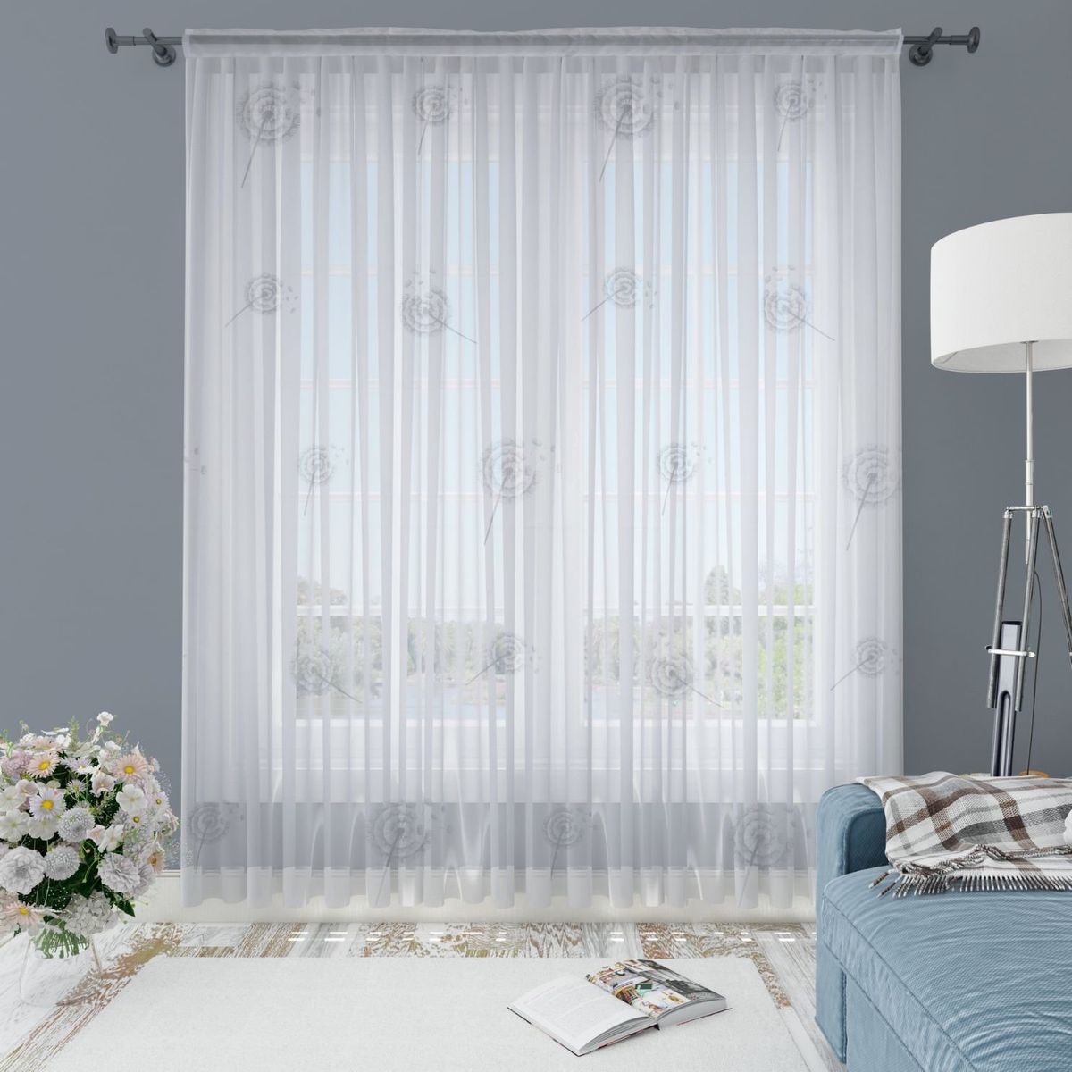 ADVANCE - Cortina Diente de Leon en Velo Muselina 3 mts x 2.10 mts Entero