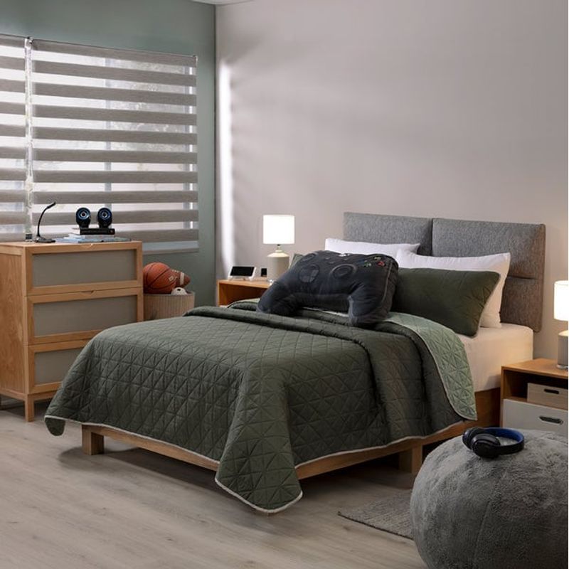 VIANNEY - Cubrelecho Novo Olivo Talla King Doble Vista - Vianney