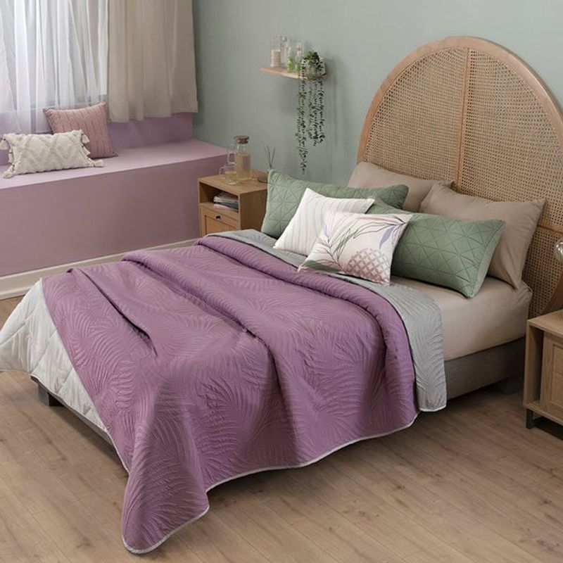 VIANNEY - Cubrelecho Novo Malva Talla Doble Ultra Ligero, Doble Vista - Vianney