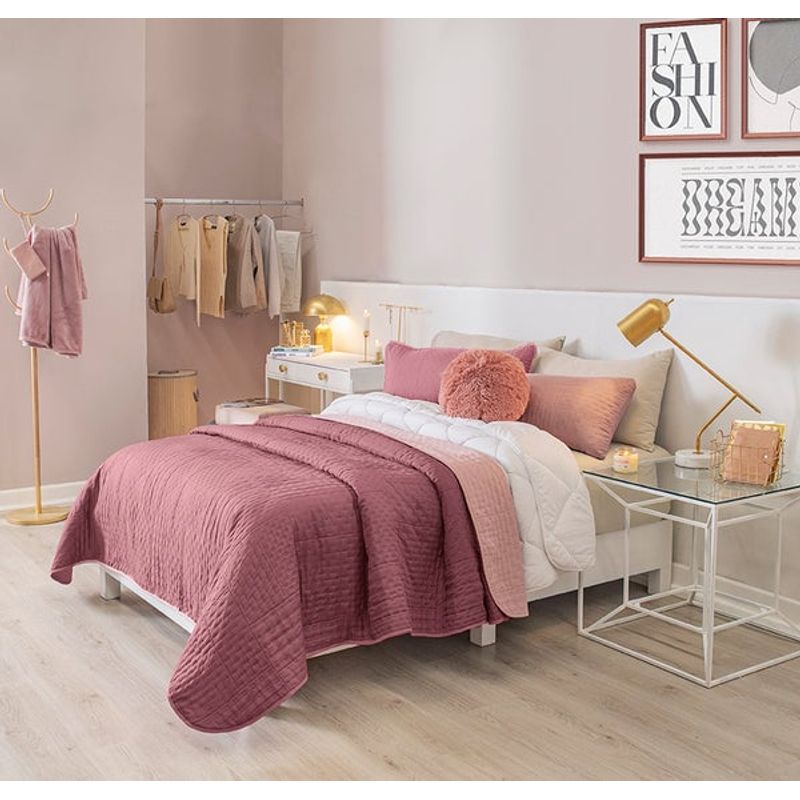 VIANNEY - Cubrelecho Novo Blush Talla Doble Ultra Ligero, Doble Vista - Vianney