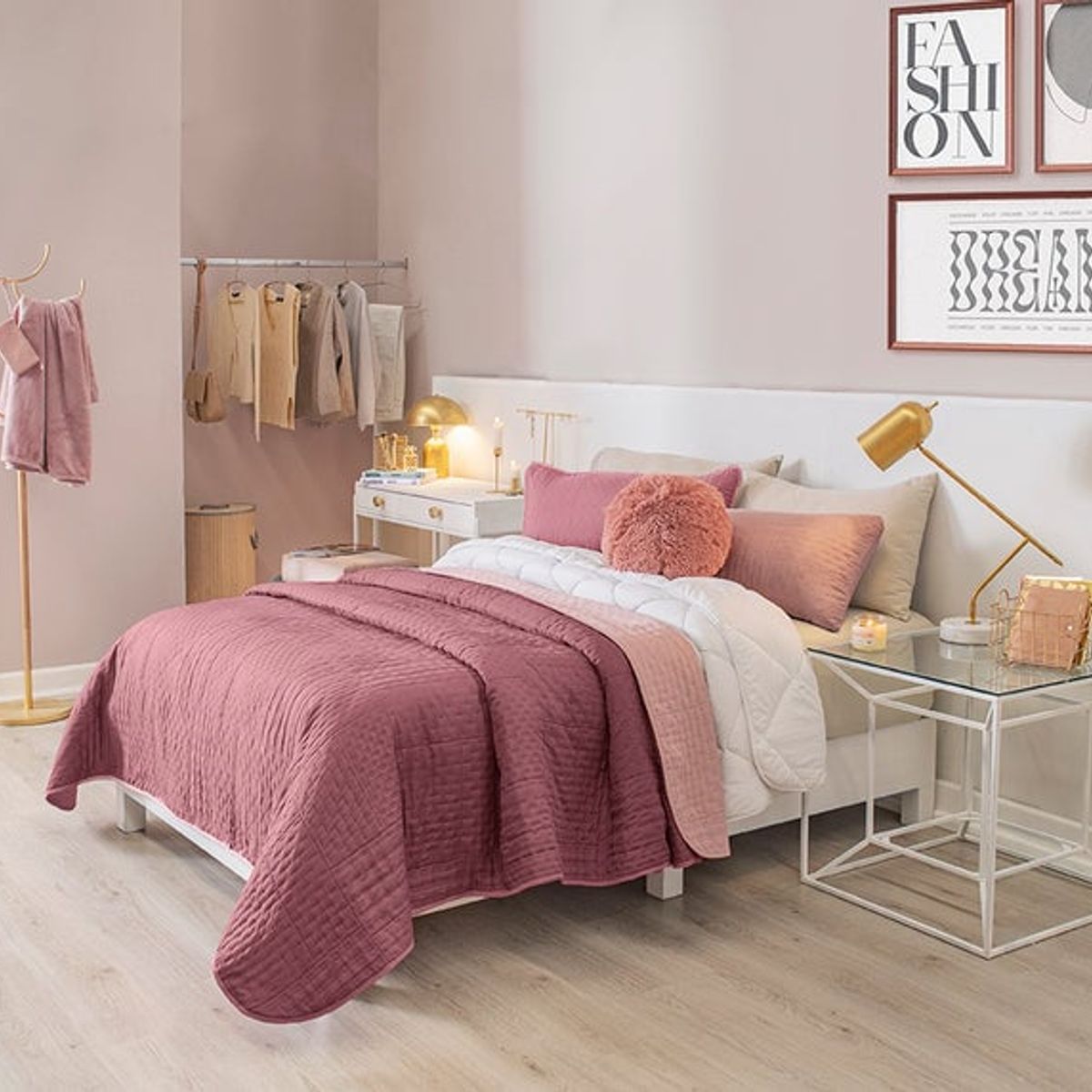 VIANNEY - Cubrelecho Novo Blush Talla King Ultra Ligero, Doble Vista - Vianney