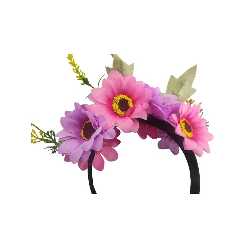 GENERICO - Diadema Frida Kahlo Flores Artificiales Coloridas Decoracion