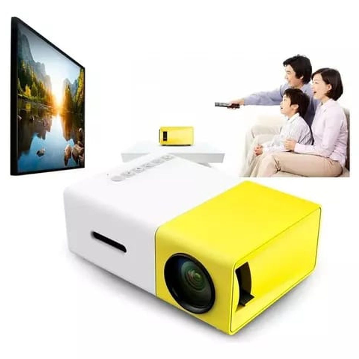 SKY - Mini proyector LED portátil Yg-300 Full HD 600 lúmenes USB Hdm